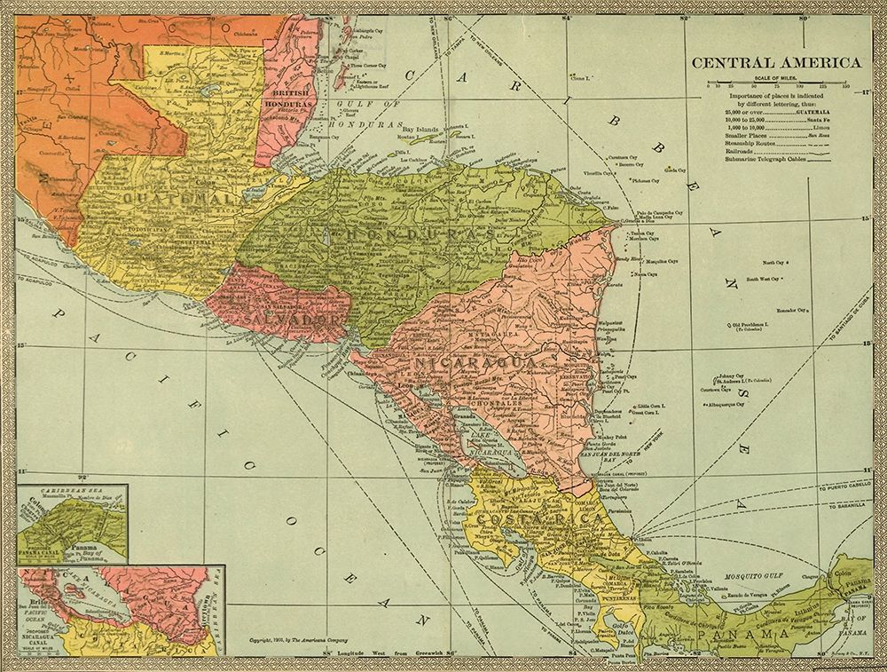 Panama Costa Rica Hondouras Guatemala Salvador British Honduras 1903