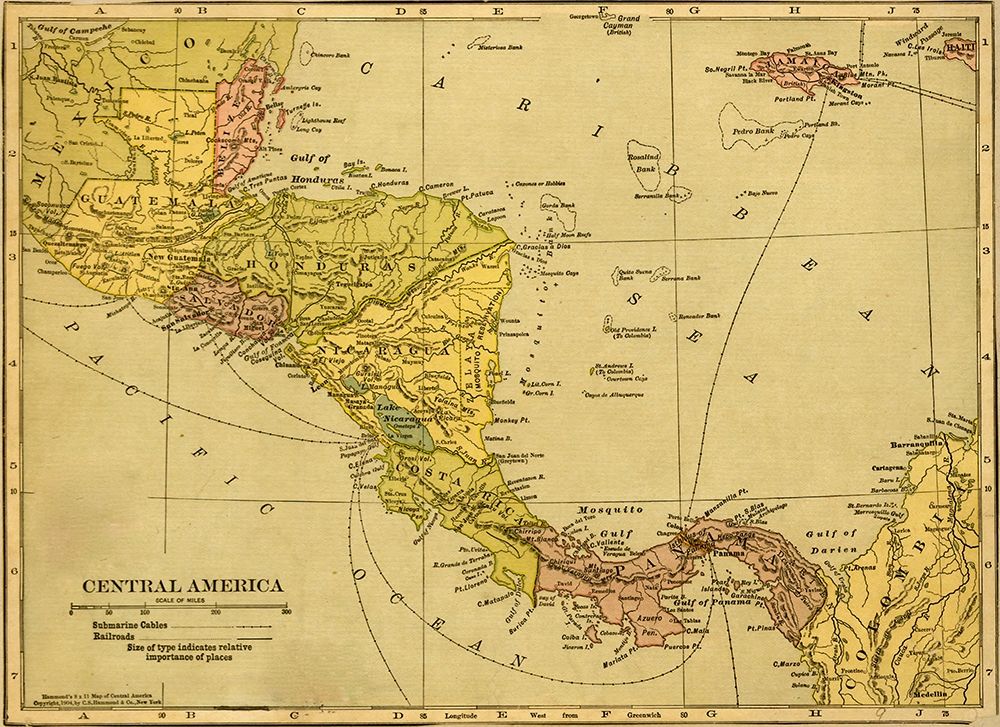Panama Costa Rica Hondouras Guatemala Salvador British Honduras 1904