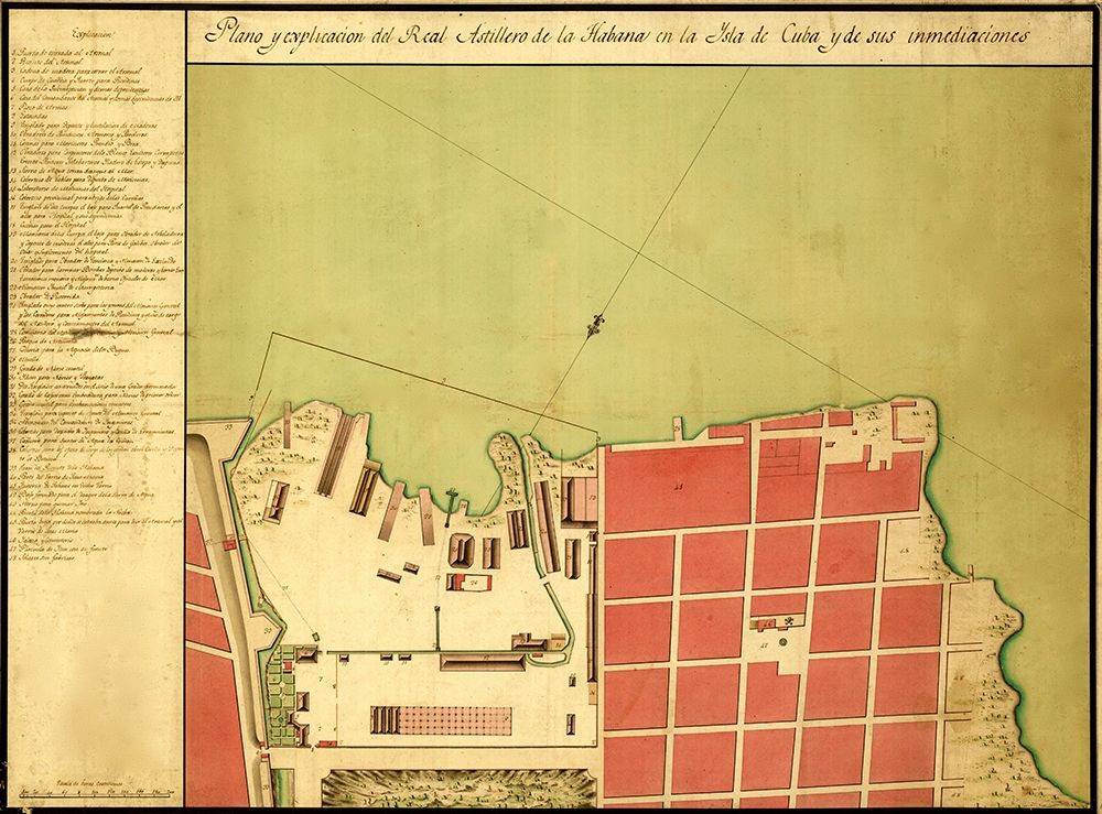 Havana Cuba City Plan 1700