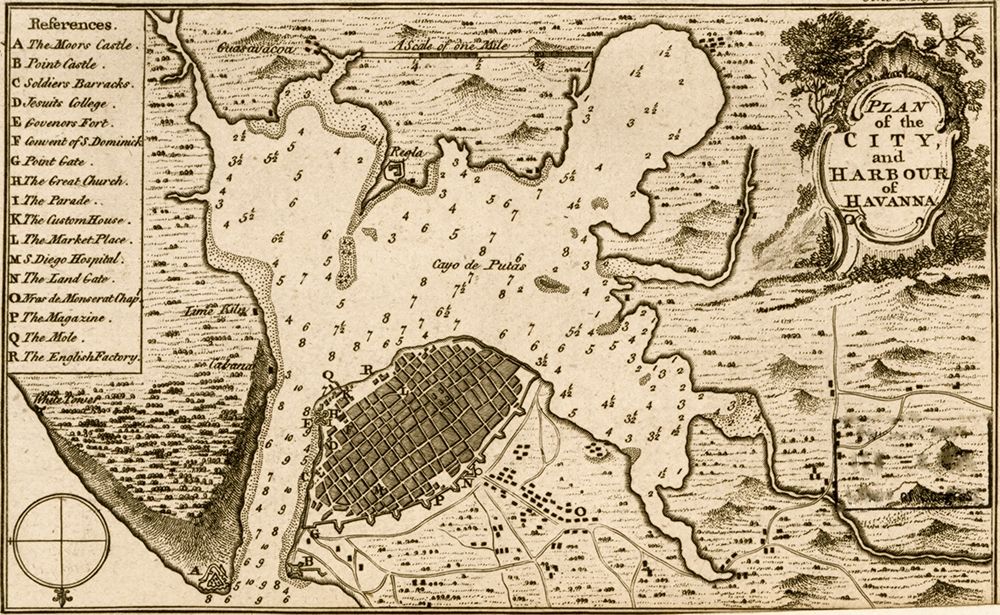 Havana Cuba City Plan 1701