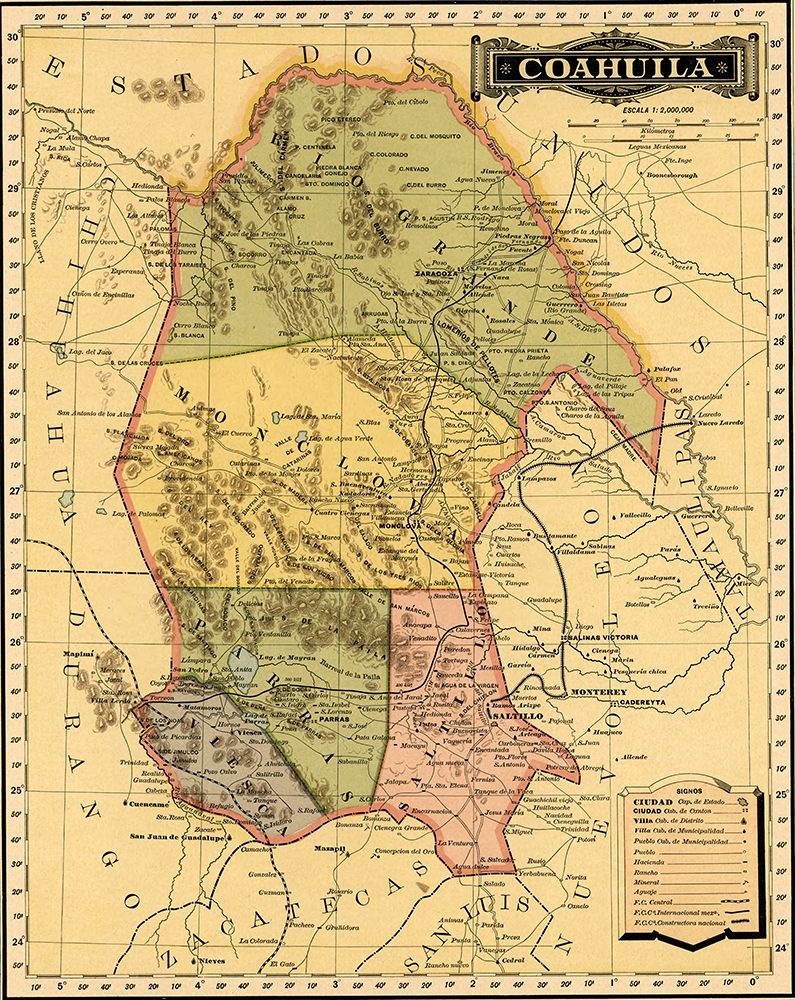 Coahuila Mexico 1844