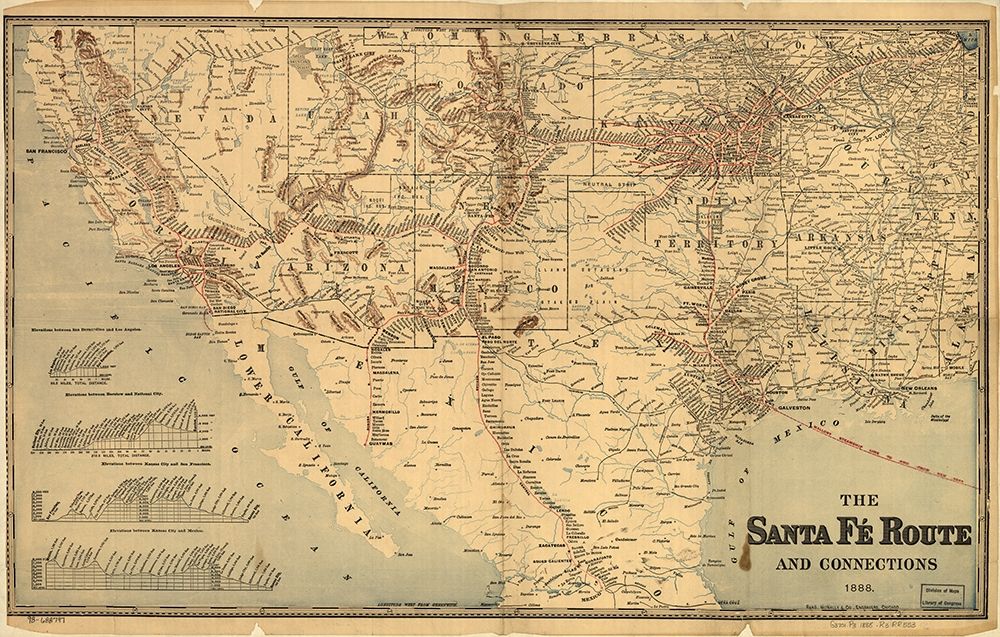 Sante Fe Route into Mexico 1888