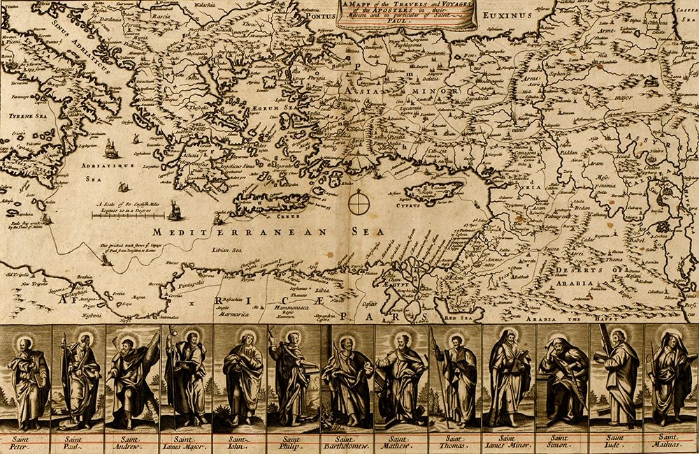 Map of the Travels and Voyages of the Apostles