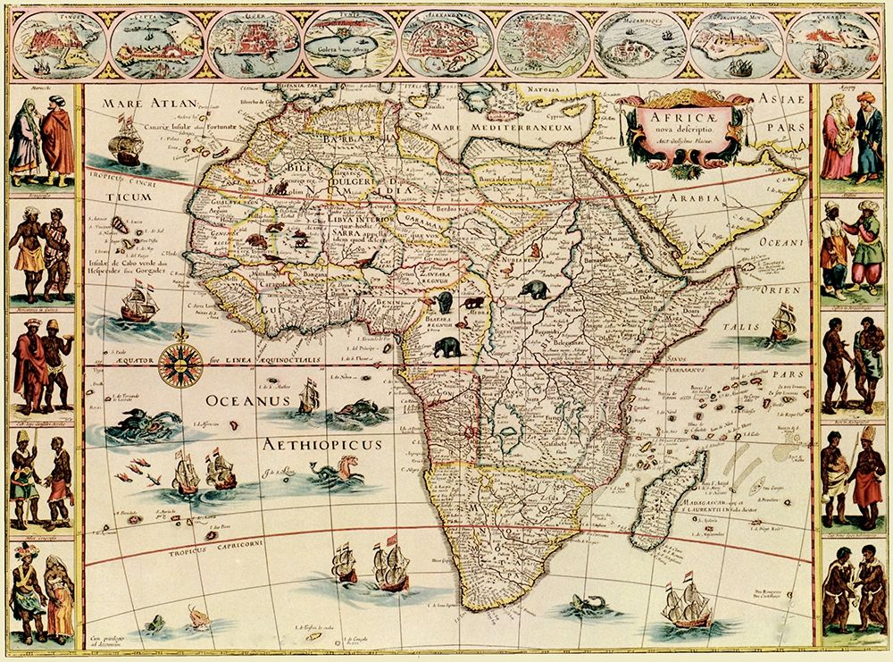Africa 1666 with its peoples