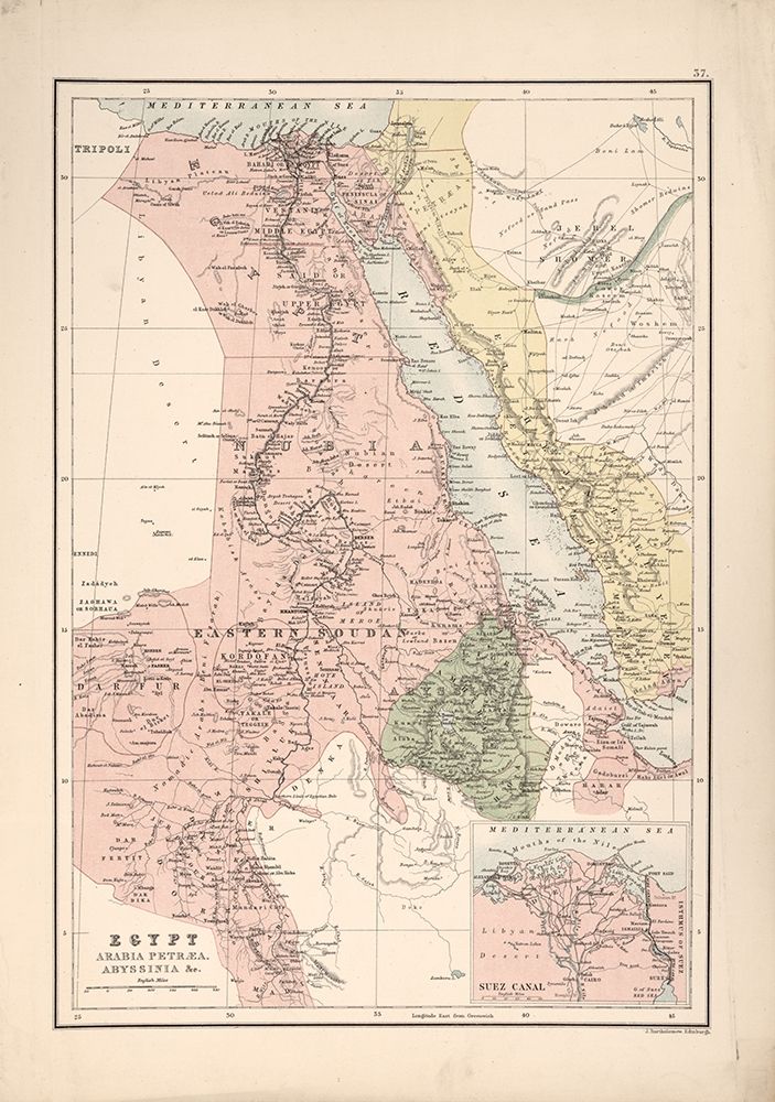 Egypt Arabia Petra and Abyssinia 1885