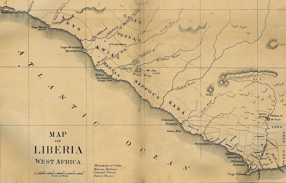 American Colinization Map of Liberia