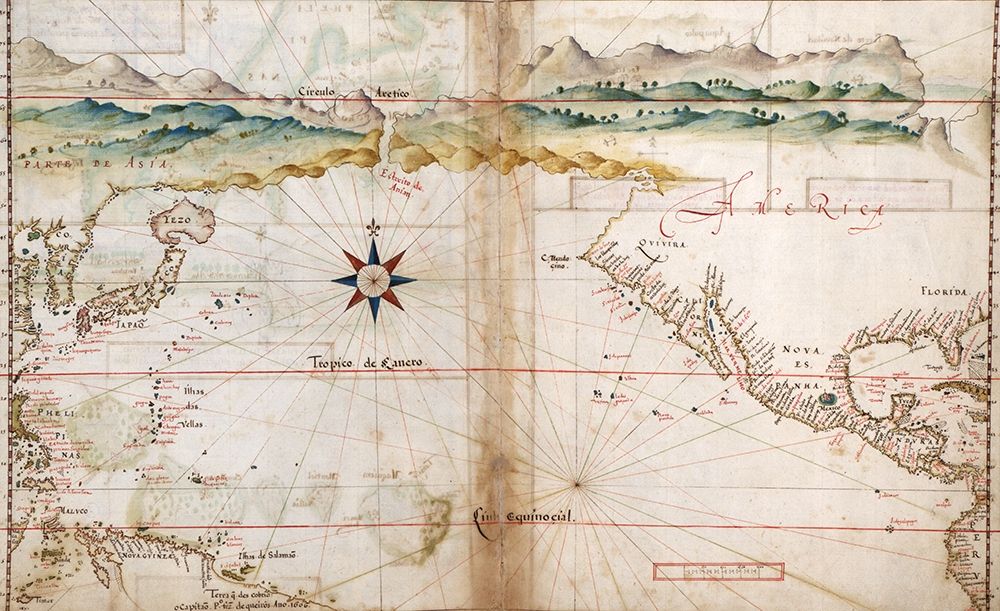Portuguese map of the North Pacific 1630