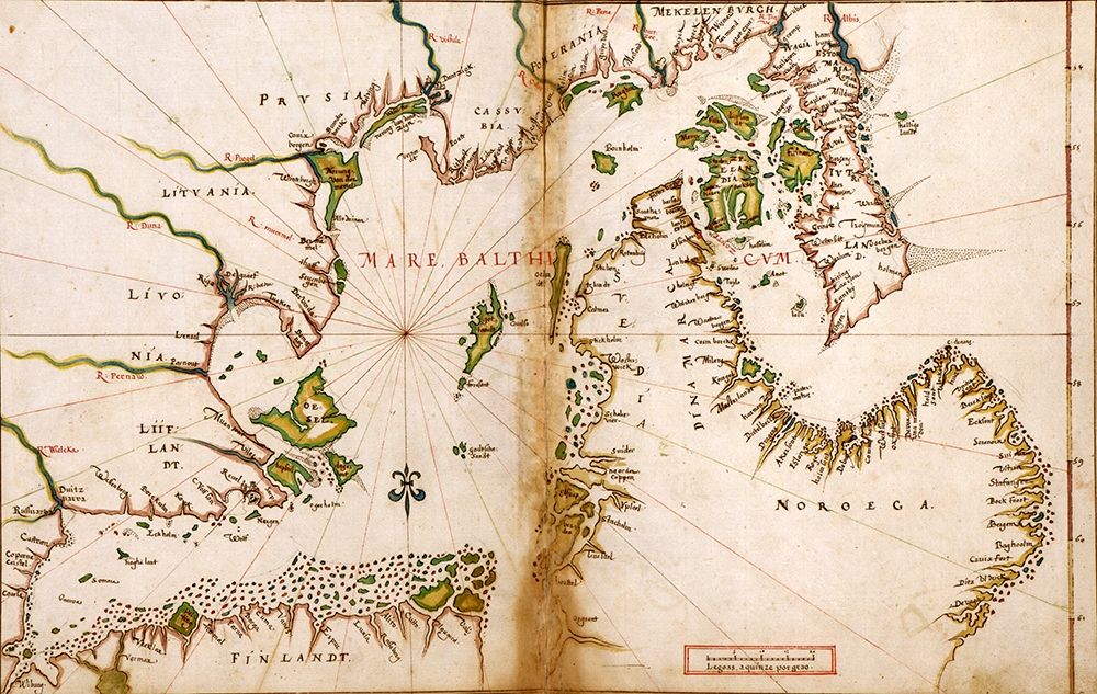 Baltic Sea in a Polar Projection 1630