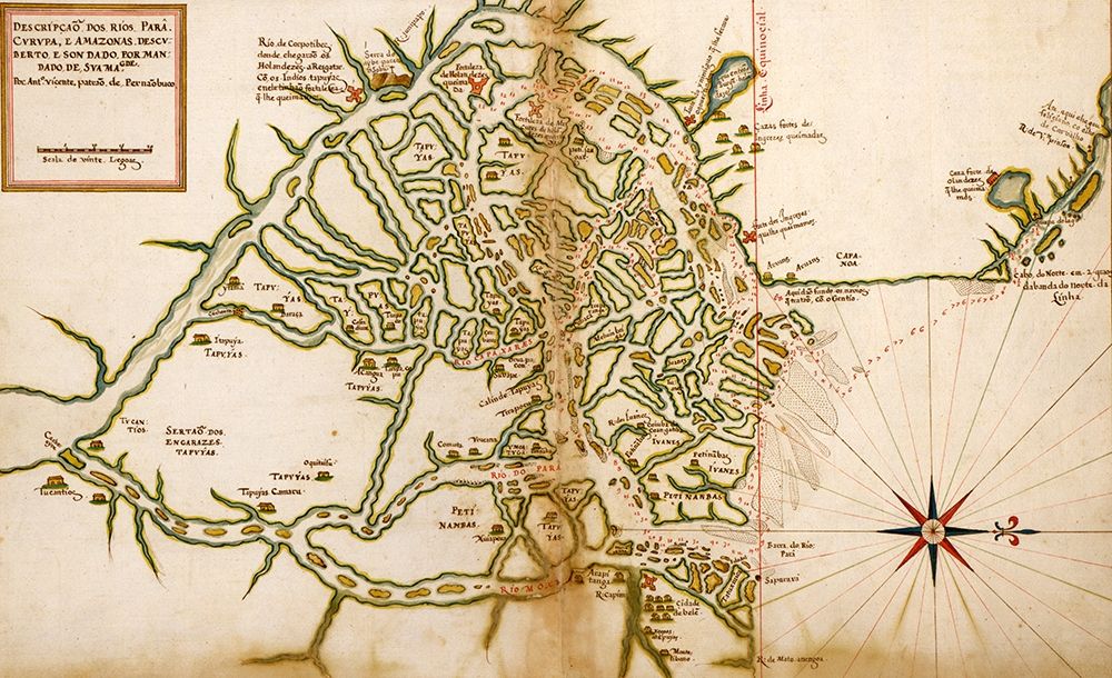 Portuguese Map of Brazils Amazon 1630