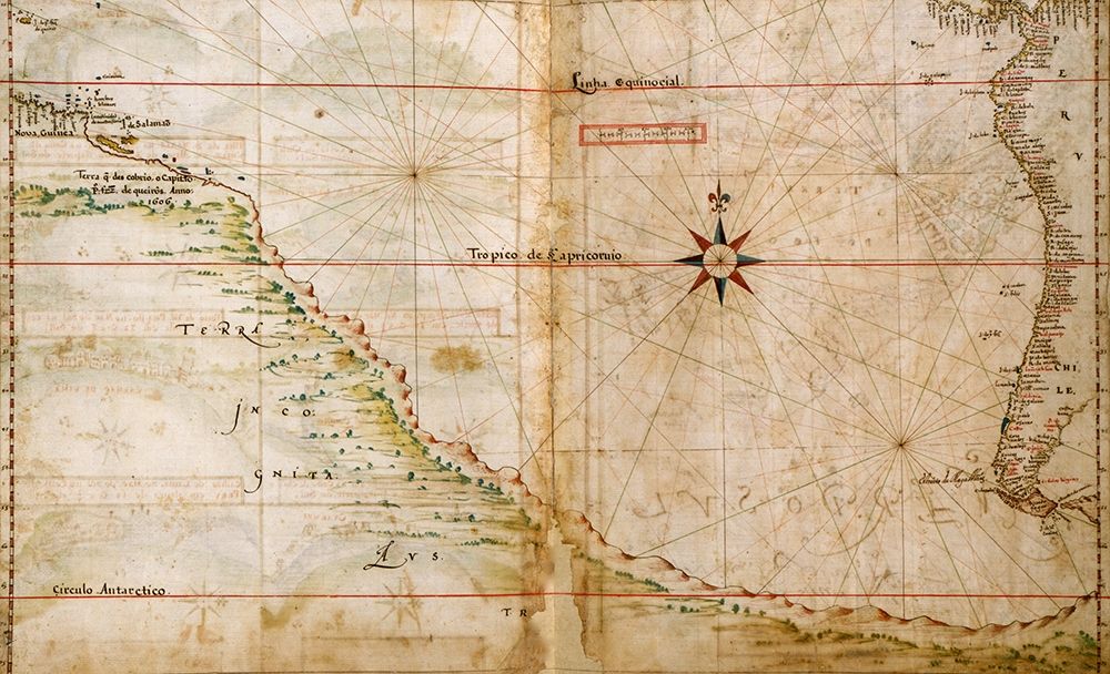 Portuguese map of the South Pacific 1630