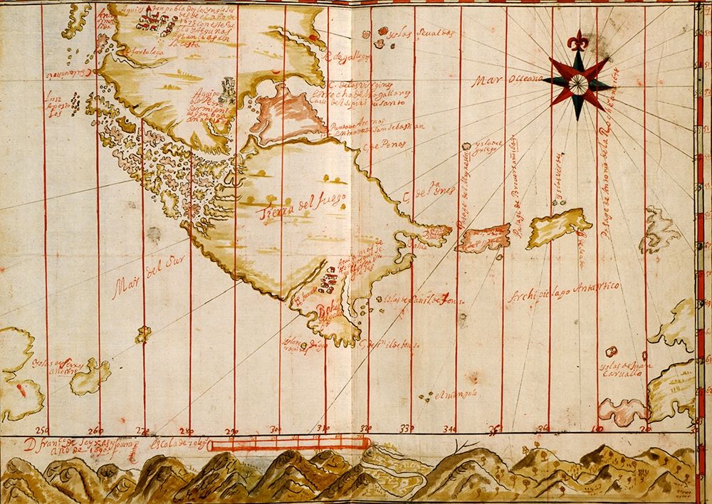 Portuguese map of the Straits of Megellan 1630
