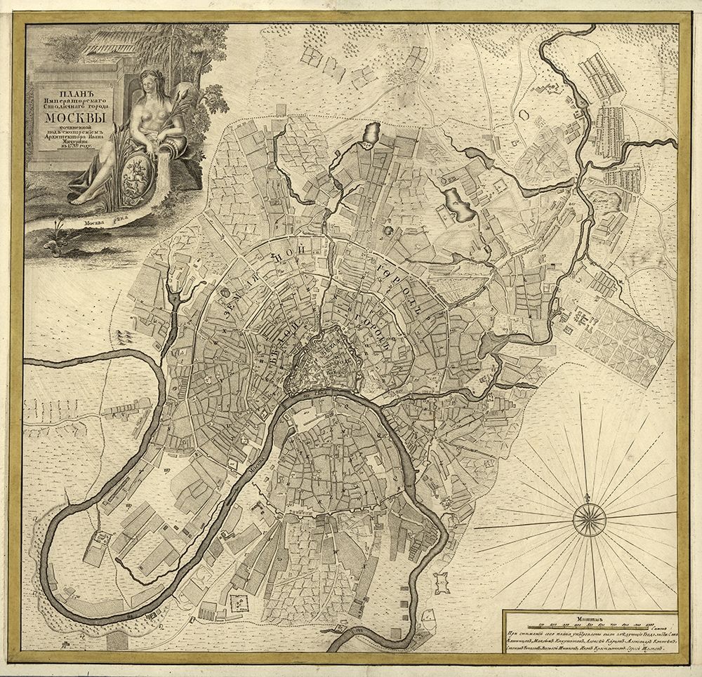 City Plan Moscow Russia 1745