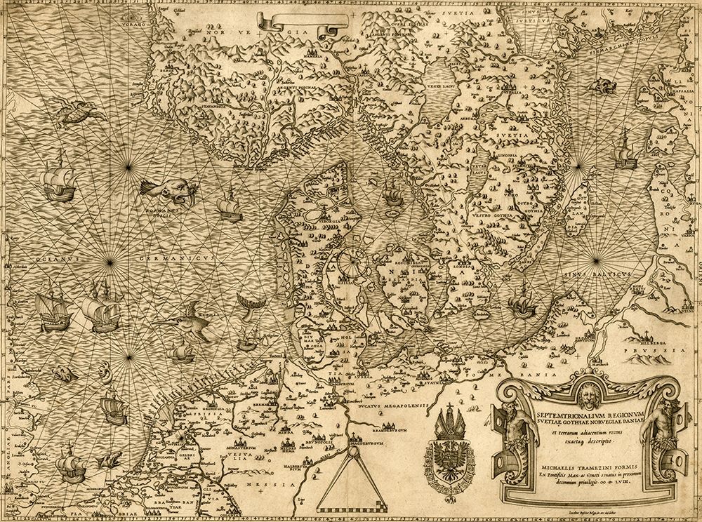 German Sea The North Sea with Scandiavia 1558