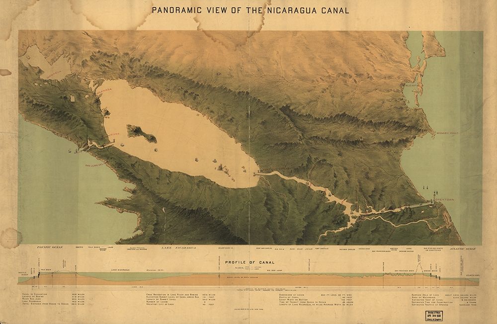 Nicaragua Isthmus Canal 1870