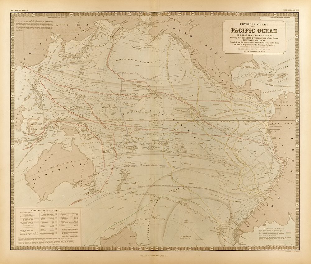 Physical Chart of the Pacific Ocean