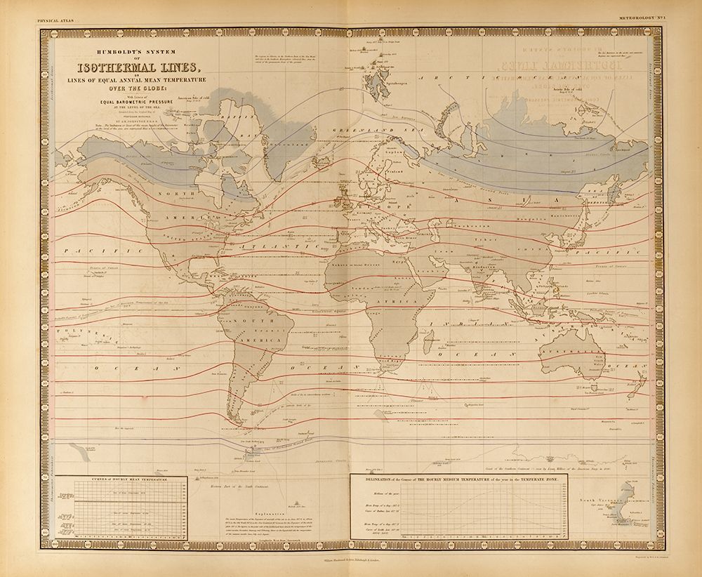 Mean Temperature Across the Globe Isothermal Lines