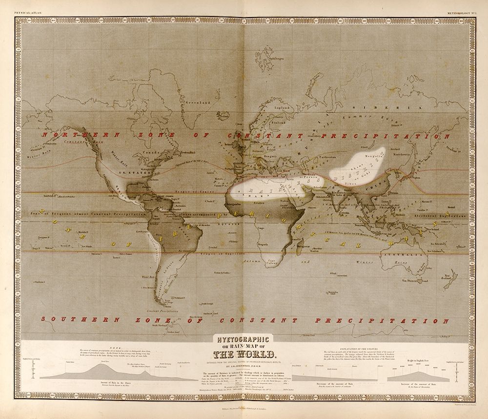 Hyetographic or Rain Map of the World