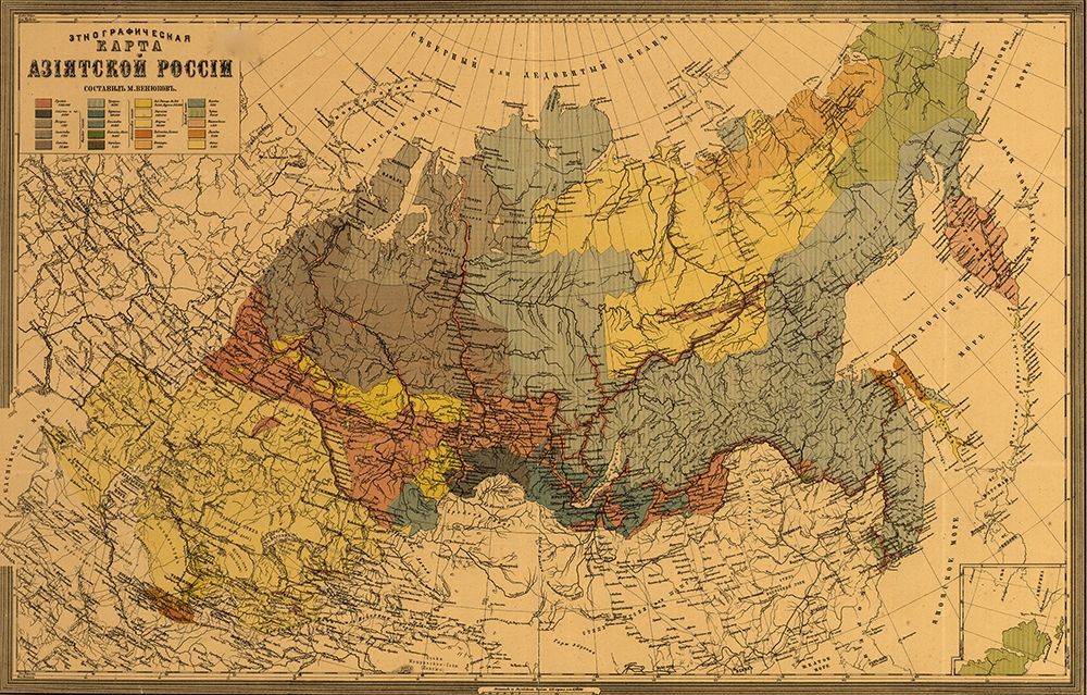 Ethnographic Map of Asiatic Russia 1870