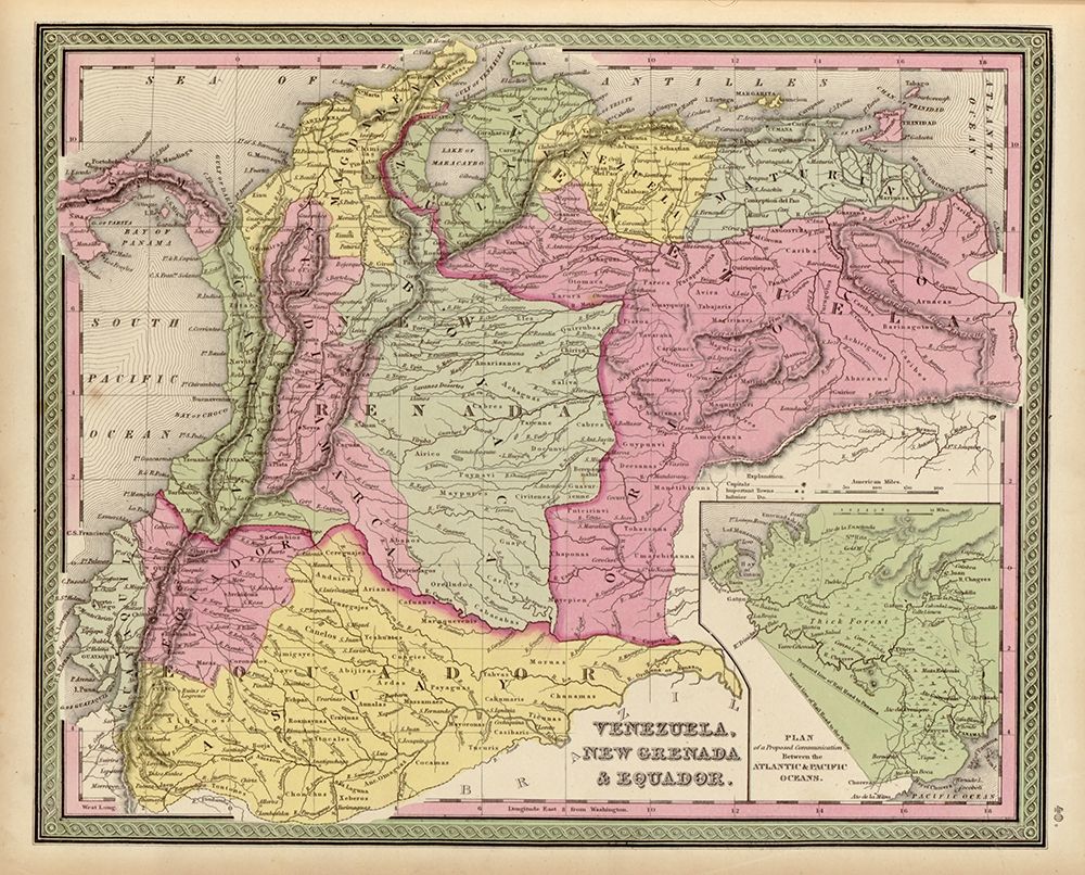 Venezuela New Grenada and Ecuador 1849