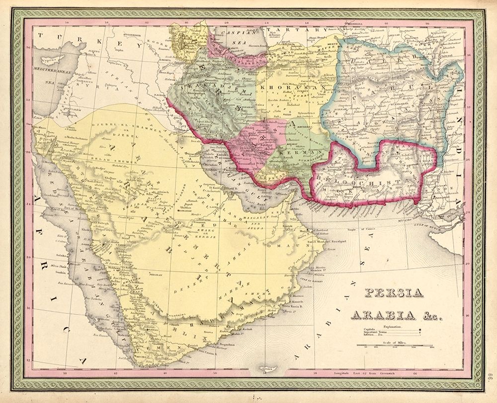 Persia and Arabia 1849