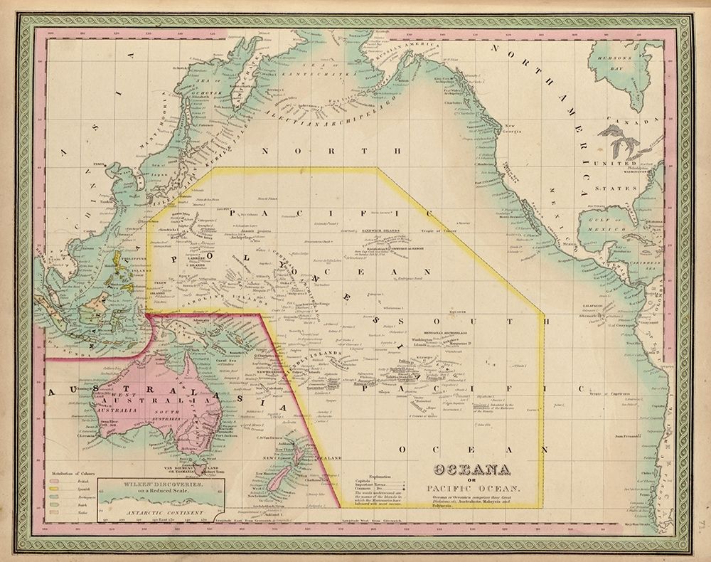 Oceania and The Pacific Ocean 1849