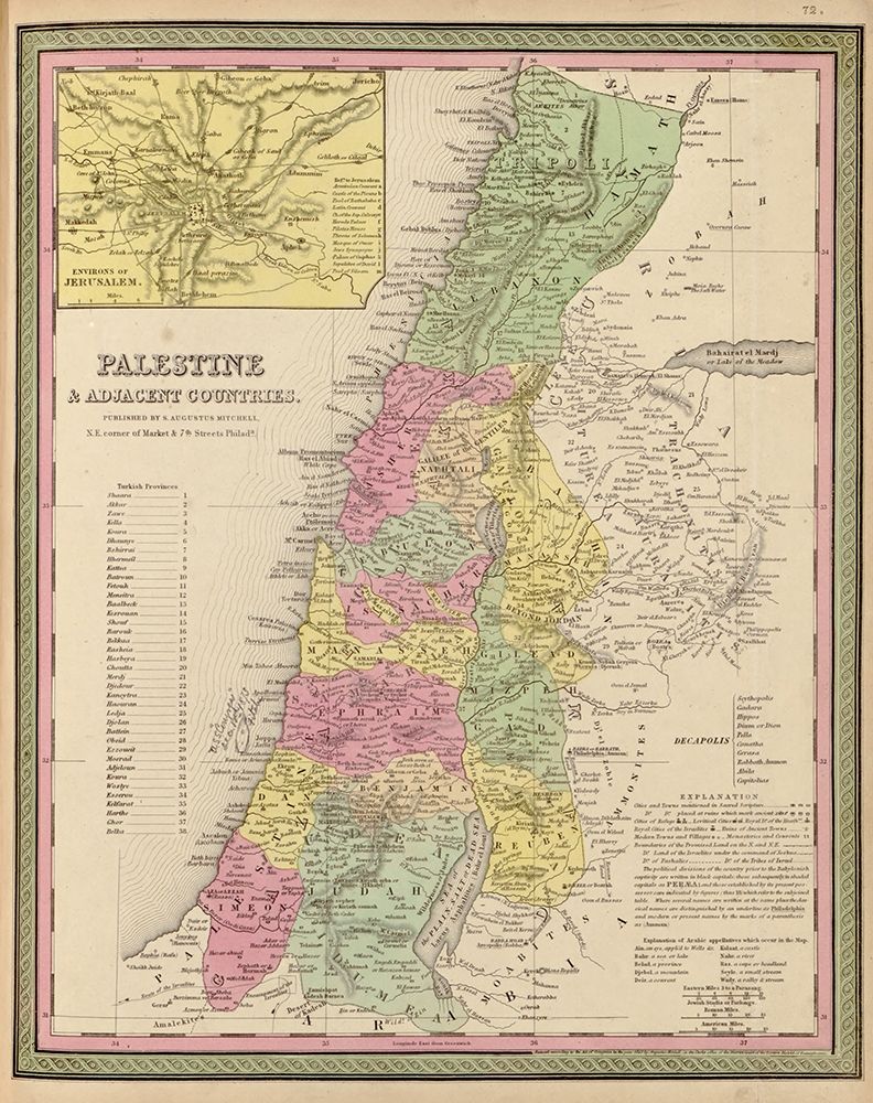 Palestine and Adjacent Countries 1849