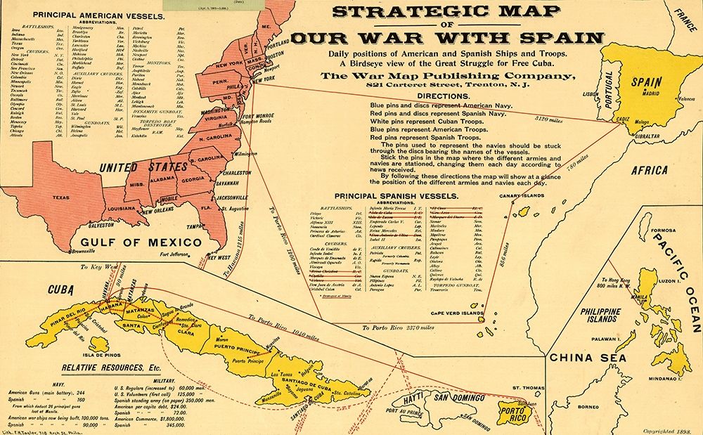 Strategic Map of Our War with Spain 1898