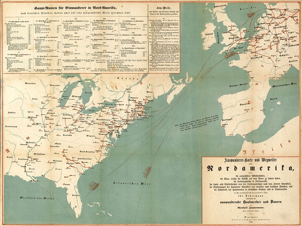 Immigration to North America 1853