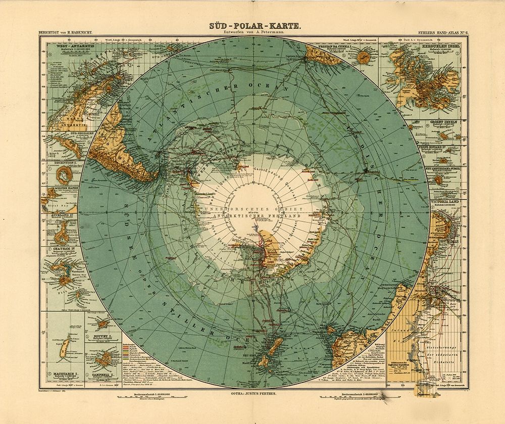 Map of the South Pole Antarctica 1912