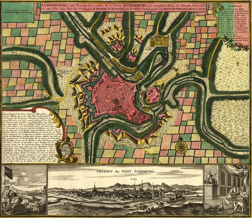 Luxemburg The fortress and Town 1730