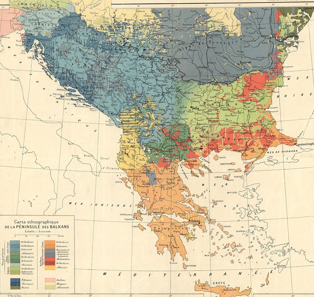 Ethnographic Map of the Balkan Peninsula 1918