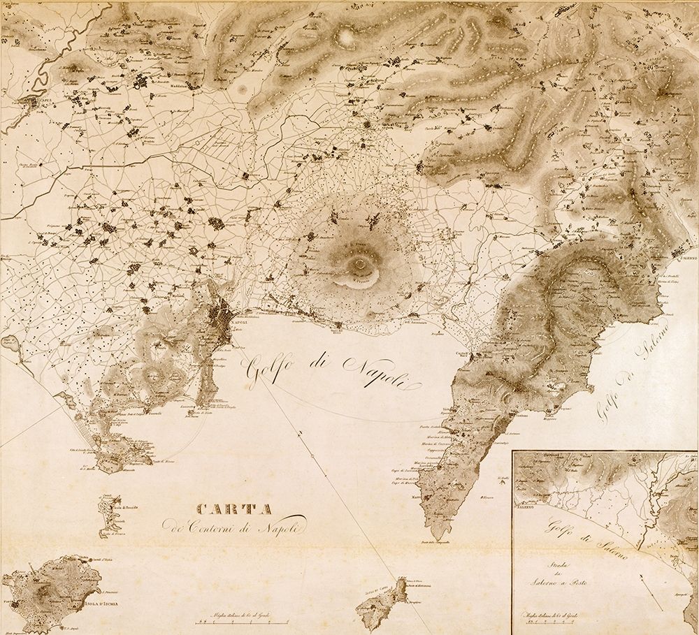 Naples Region with Vesuvius Italy 1828