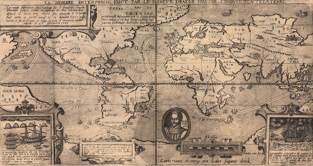 Sir Francis Drake World Map 1581