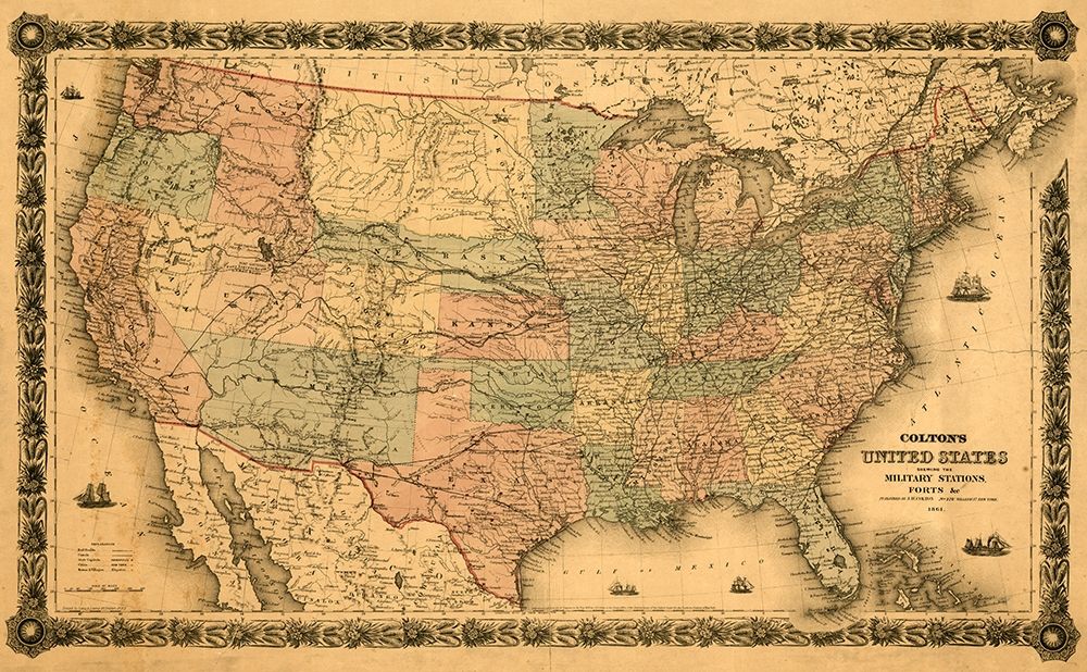 Military Forts Posts and Bases in the United States 1861
