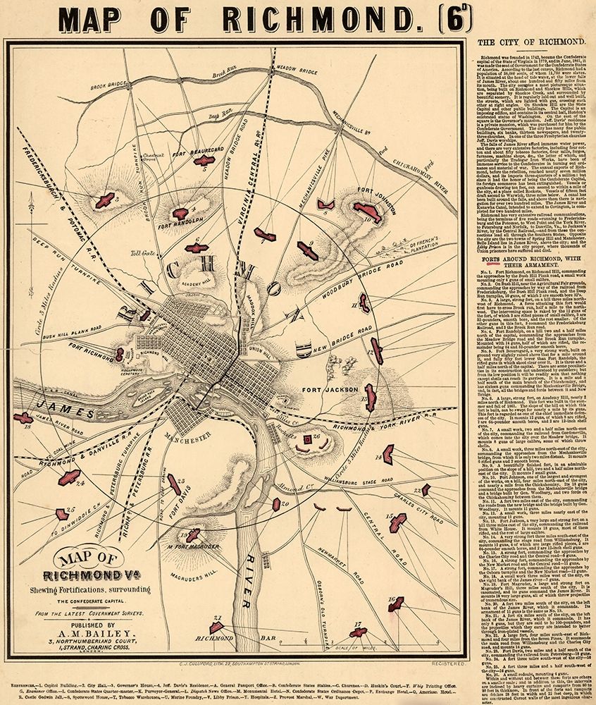 Richmond Va fortifications surrounding the Confederate capital 1864