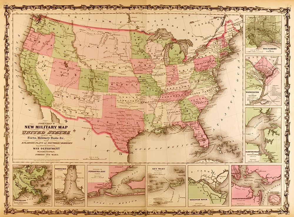 Military Map of the United states 1863