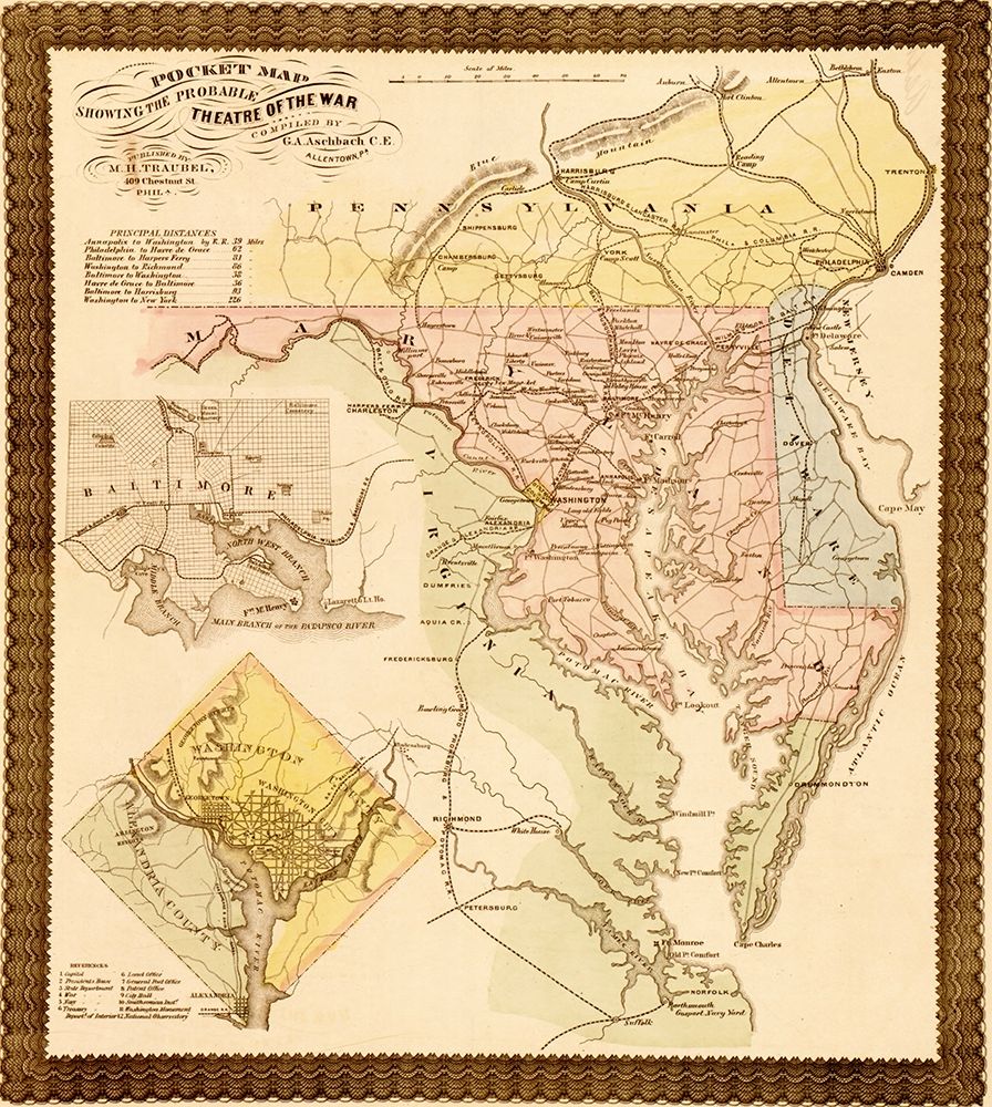 Pocket Map of the Probable Theatre of War 1861