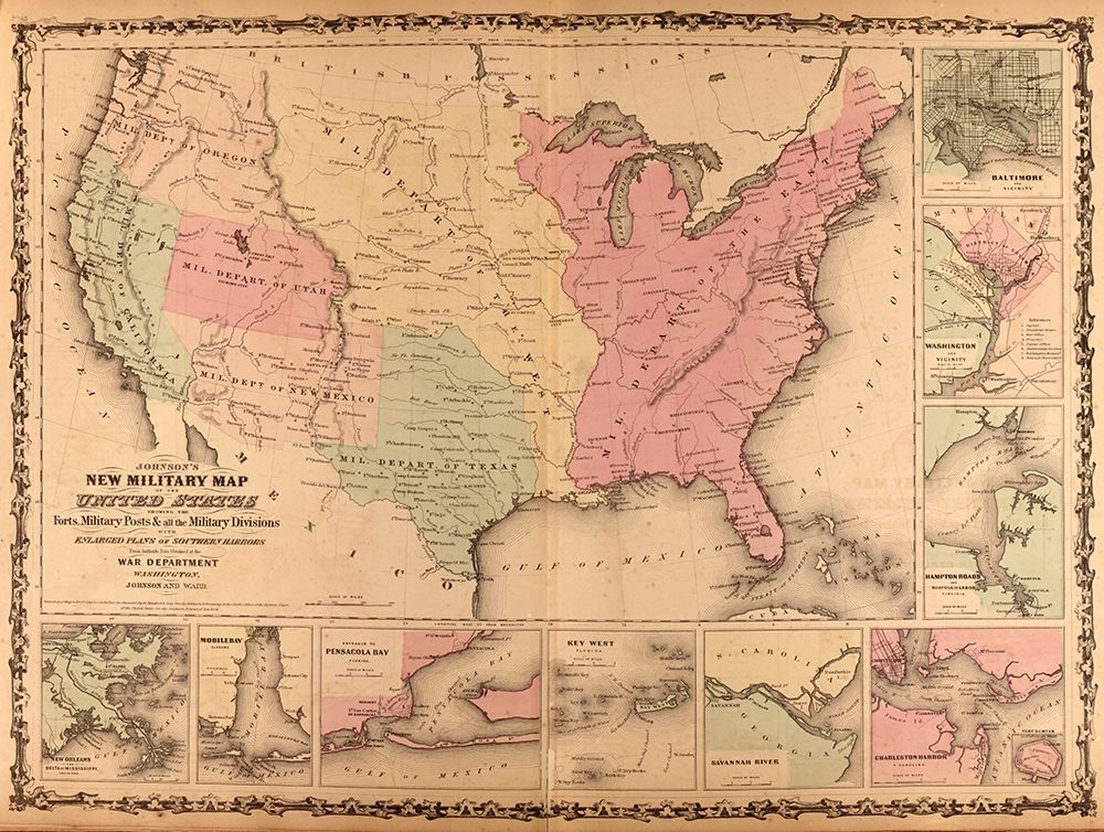 Military Map of the United States 1862