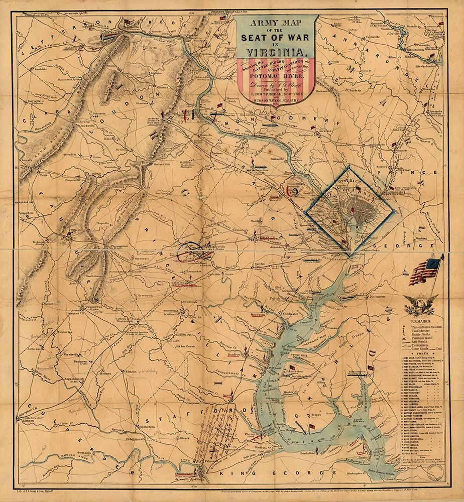 Army Map Theatre of War 1862