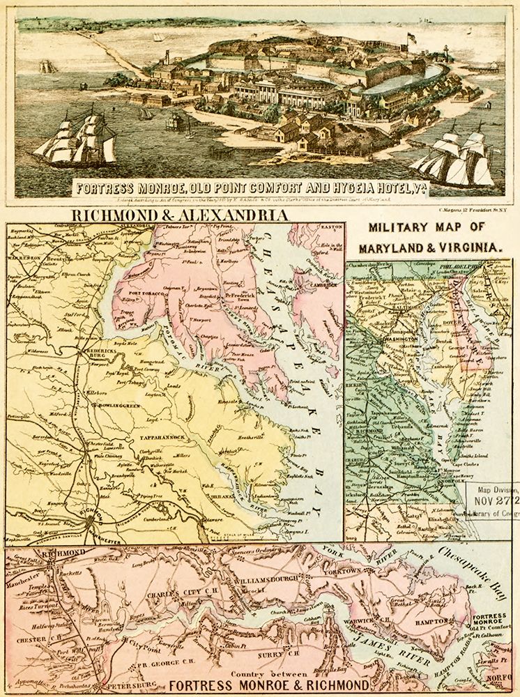 Pictorially enhanced map with hotel 1861