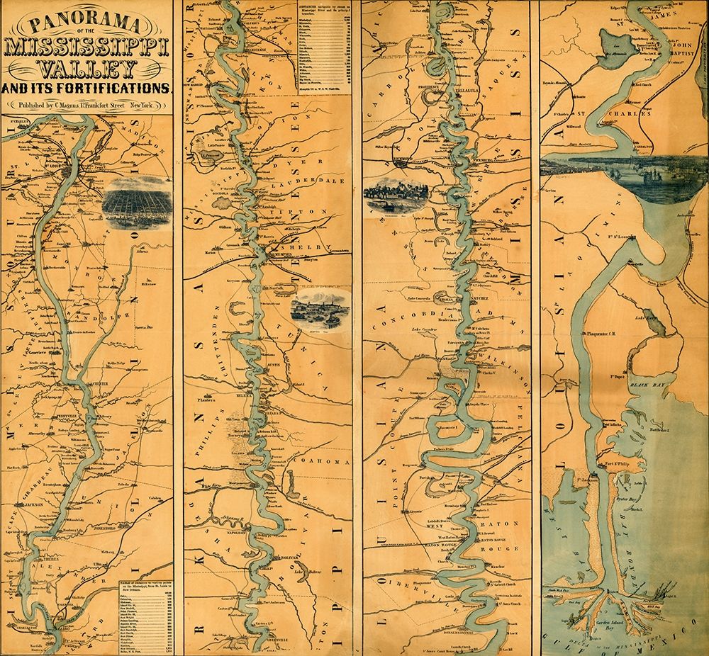 Panorama of the Mississippi Valley : and its fortifications 1863