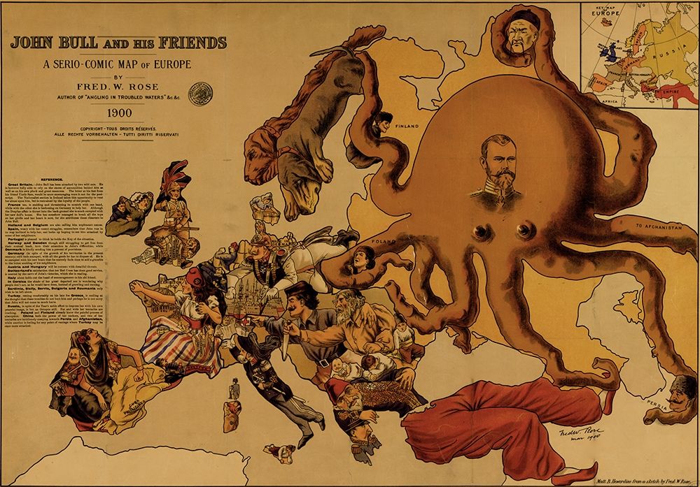 John Bull and his friends a comic map of Europe 1900