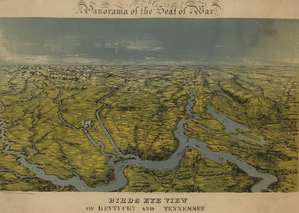 Birds eye view of Kentucky and Tennessee 1862