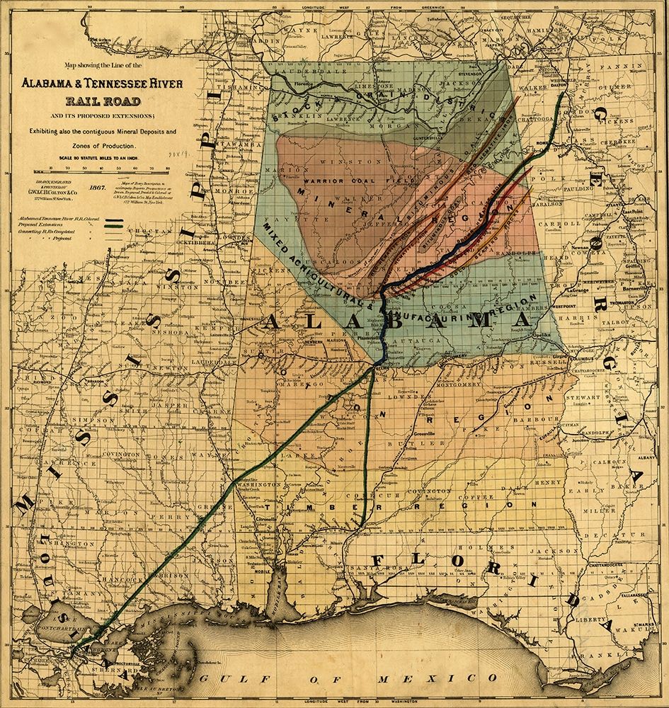 Alabama and Tennessee River Rail Road 1867