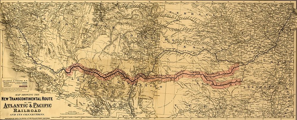 transcontinental route of the Atlantic and Pacific Railroad and its connections