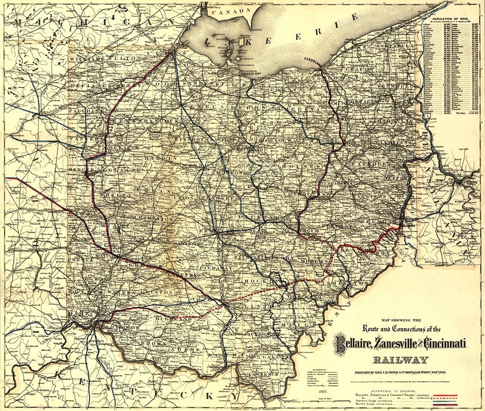 Bellaire Zanesville and Cincinnati Railway 1883
