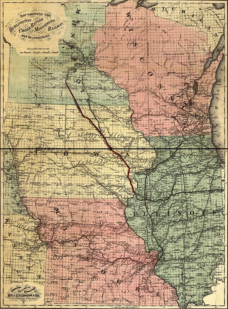 Burlington Cedar Rapids and Minnesota Railway 1868