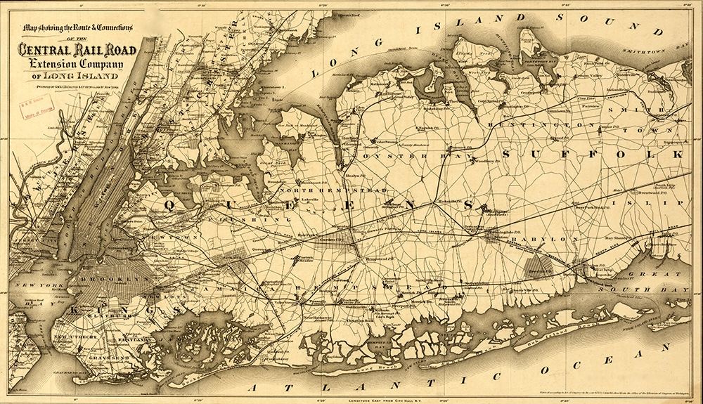 Central Rail Road Extension Company of Long Island 1873