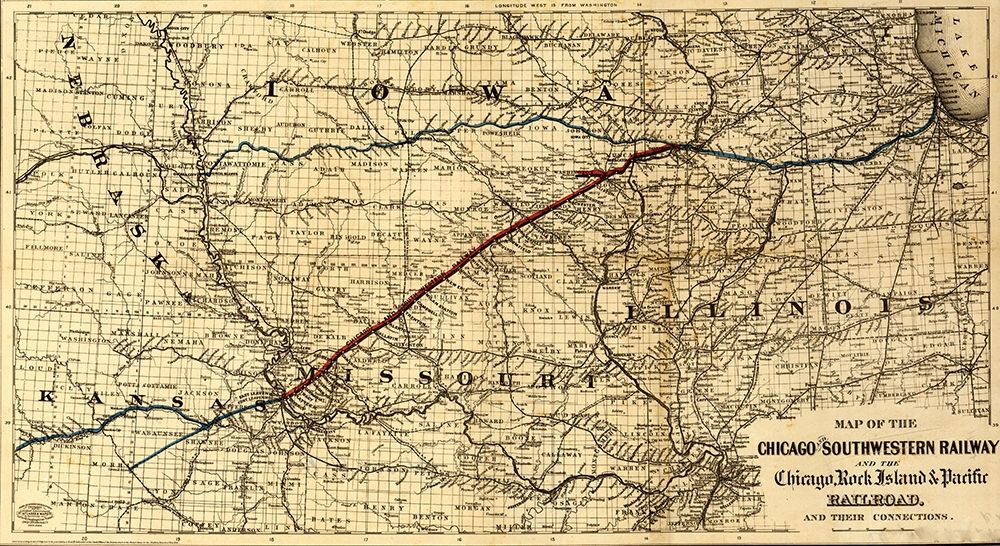 Chicago and Southwestern Railway and the Chicago Rock Island and Pacific Railroad 1869
