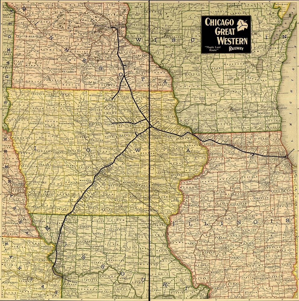 Chicago Great Western Railway Maple Leaf Route 1897